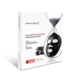 MíDFLOWER Binchōtan Charcoal Clarifying Black Mask 1 pc Deep Cleansing and Detox